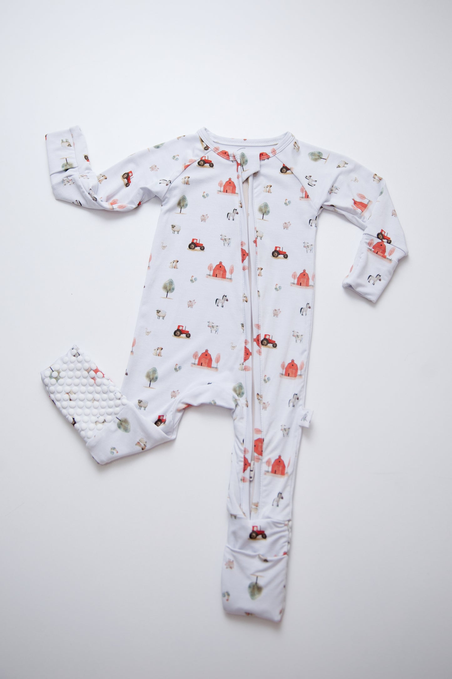 Zippered Romper in Farm Yard