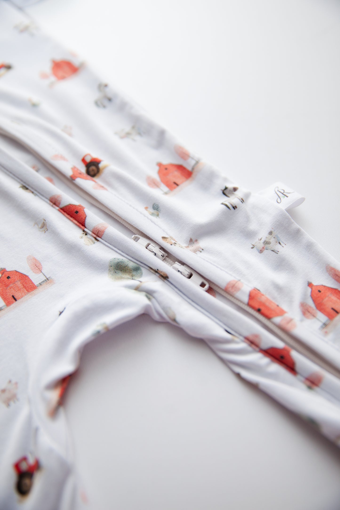 Zippered Romper in Farm Yard