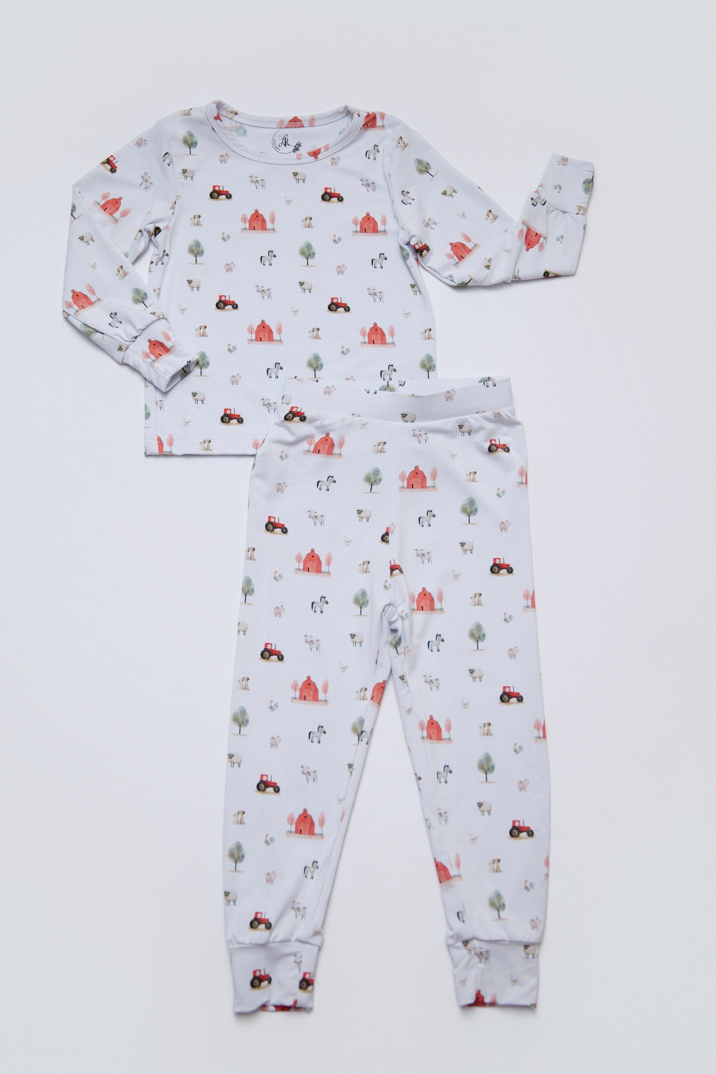 Long Sleeve Pajamas in Farm Yard