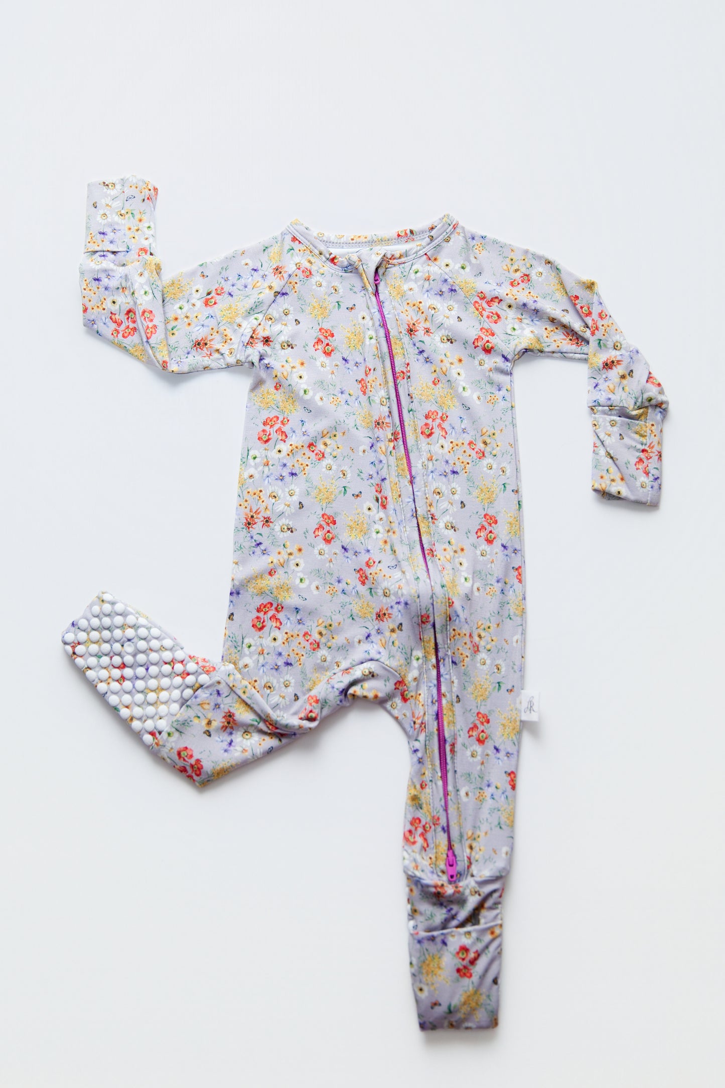 Zippered Romper in Butterfly Garden