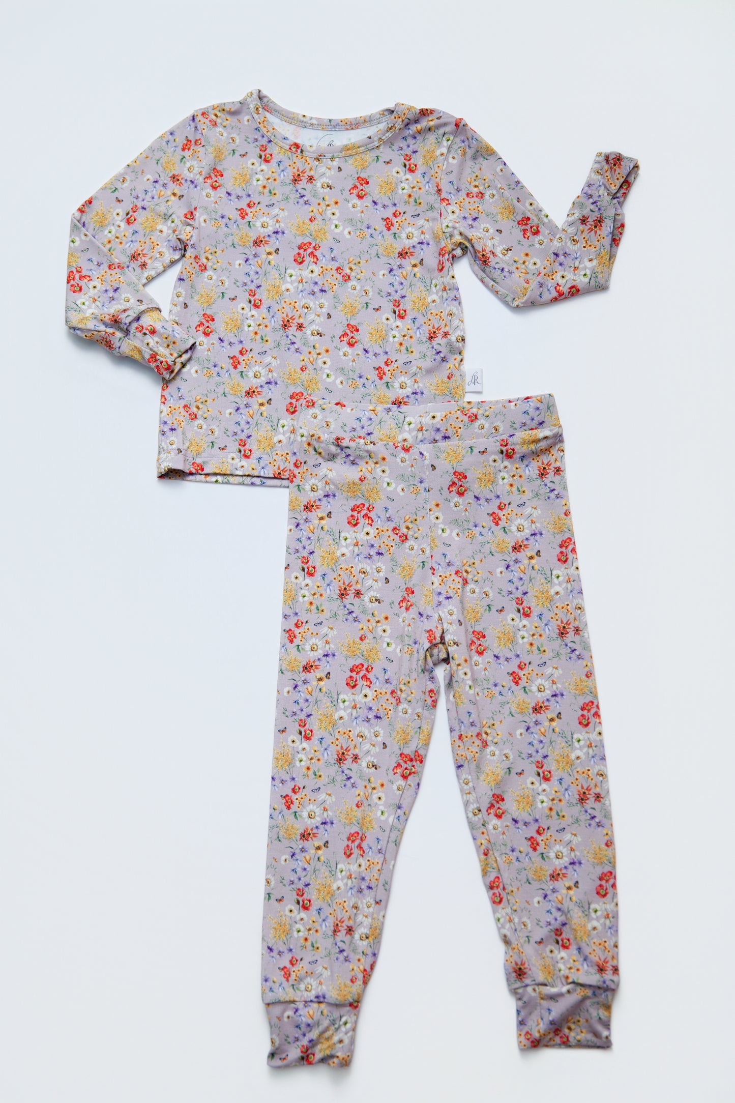 Long Sleeve Pajamas in Butterfly Garden