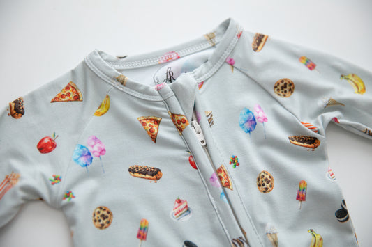 Zippered Romper in Snacks