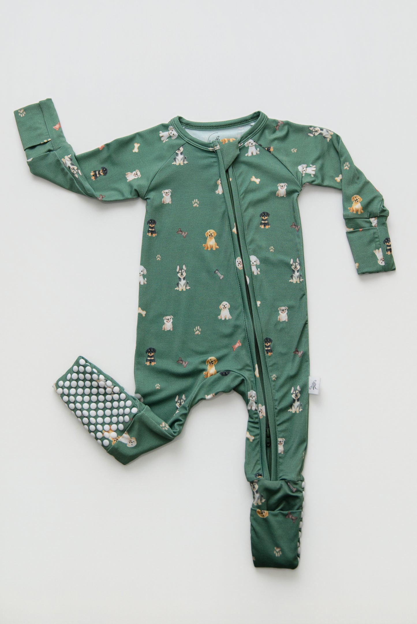 Zippered Romper in Wag Town