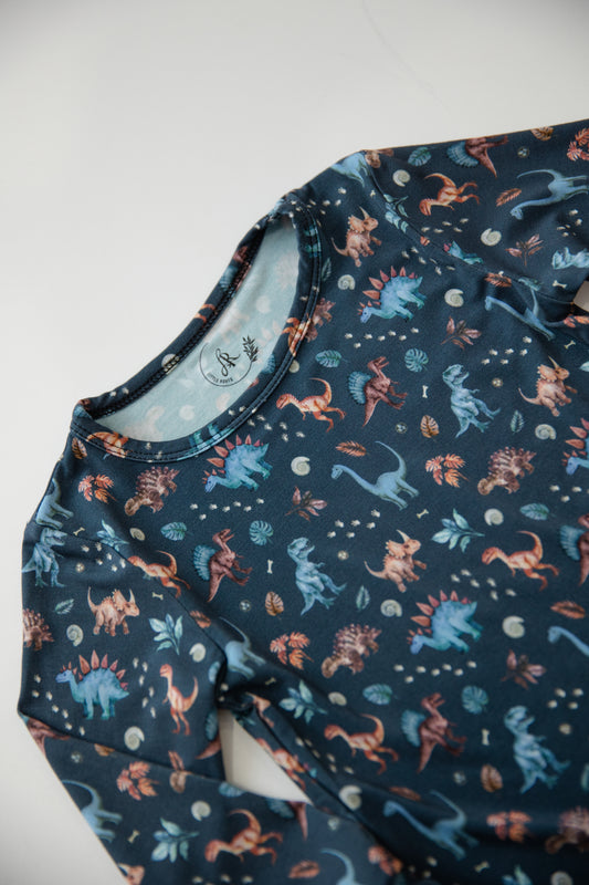 Long Sleeve Pajamas in Jurassic Jungle