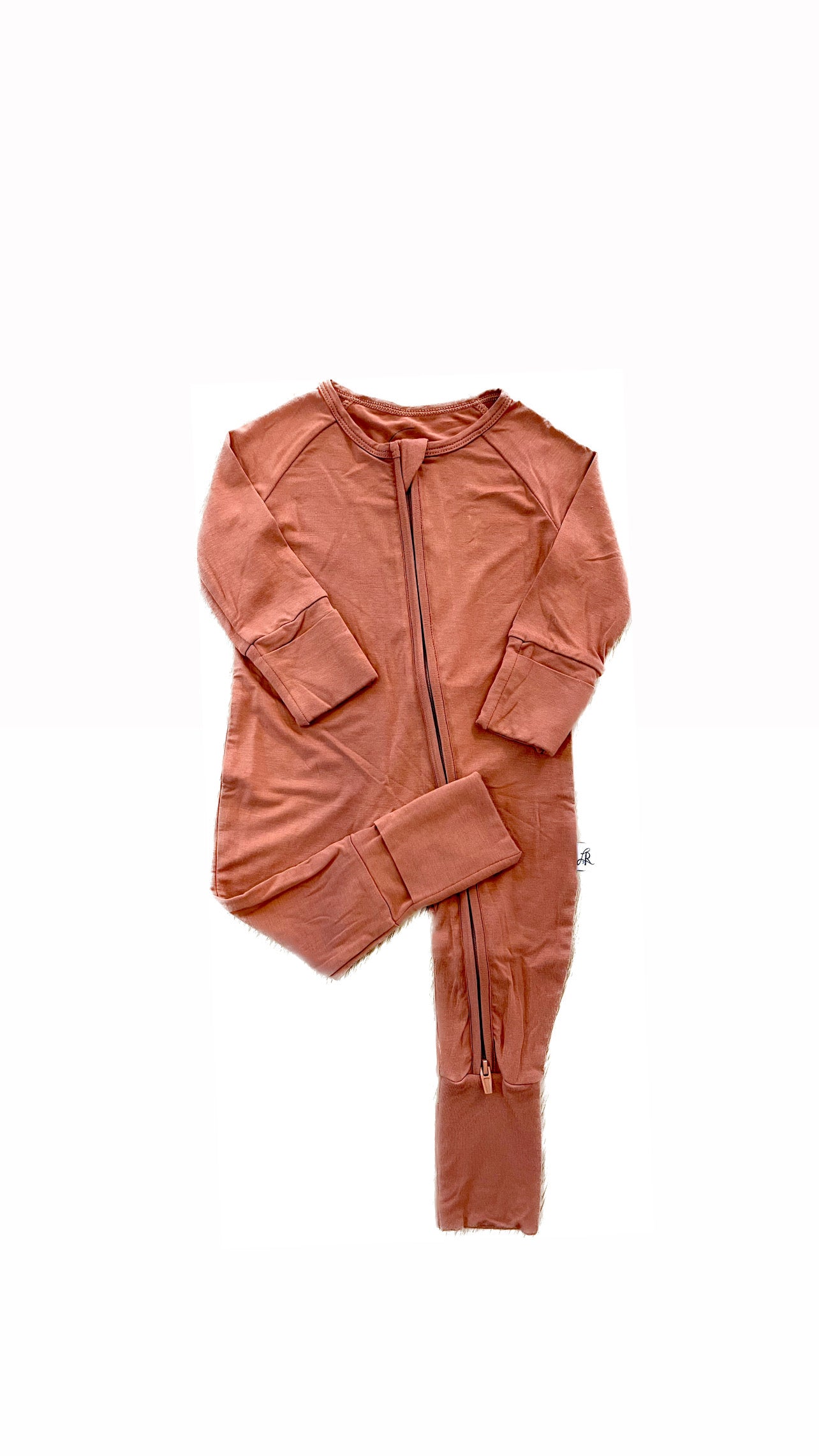 Zippered Romper in Rust