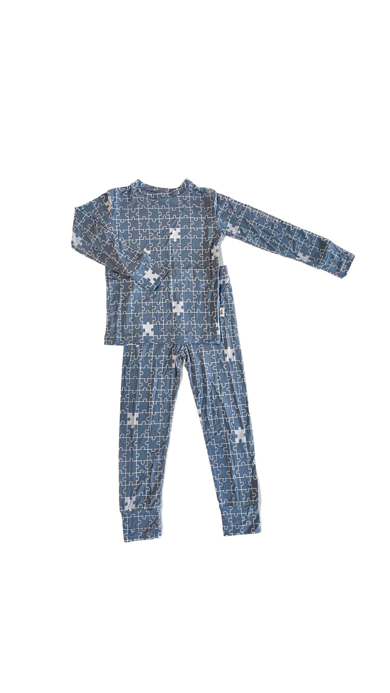 Long Sleeve Pajamas in Puzzle