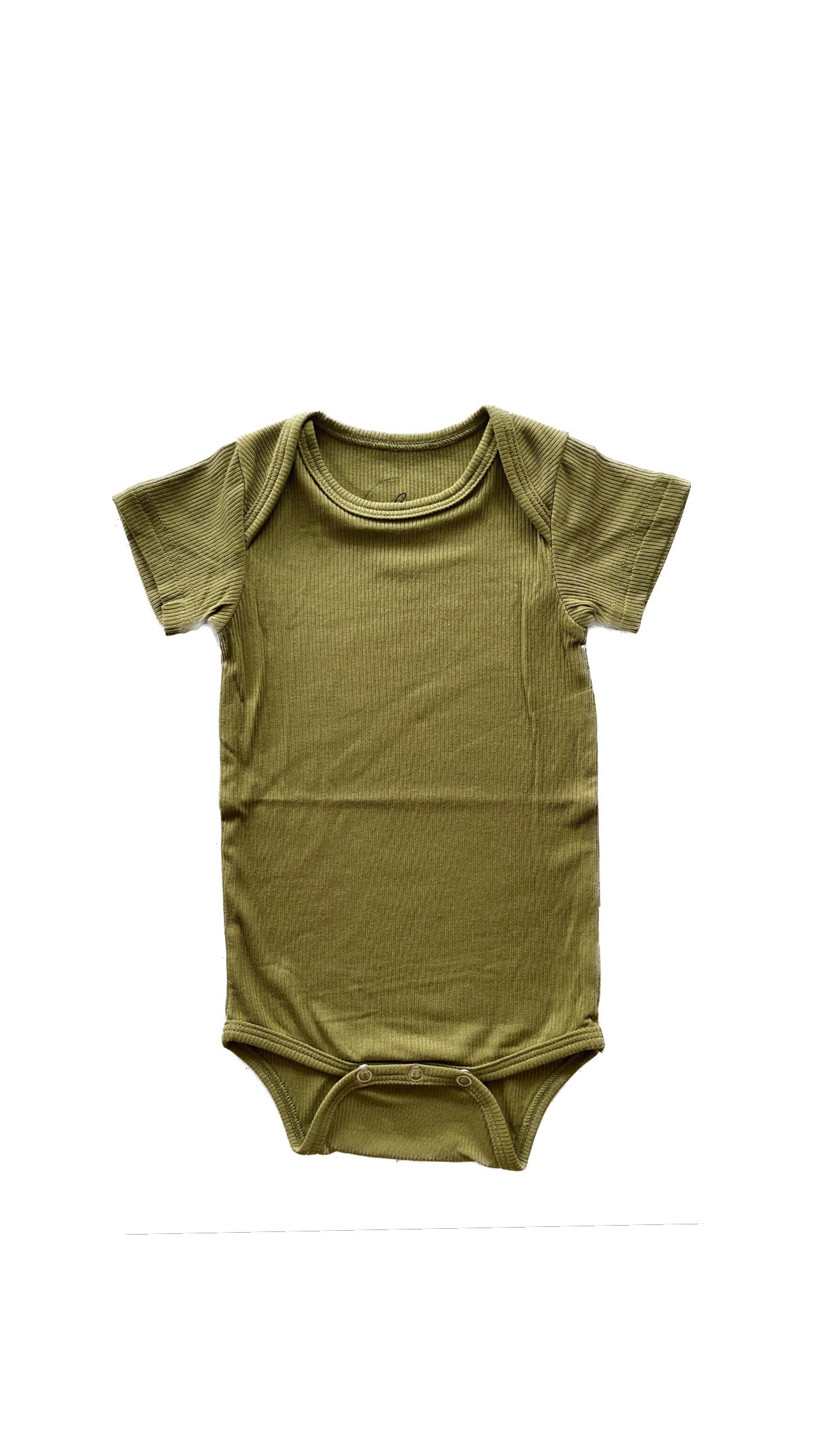 Ribbed Short Sleeve Bodysuit in Evergreen