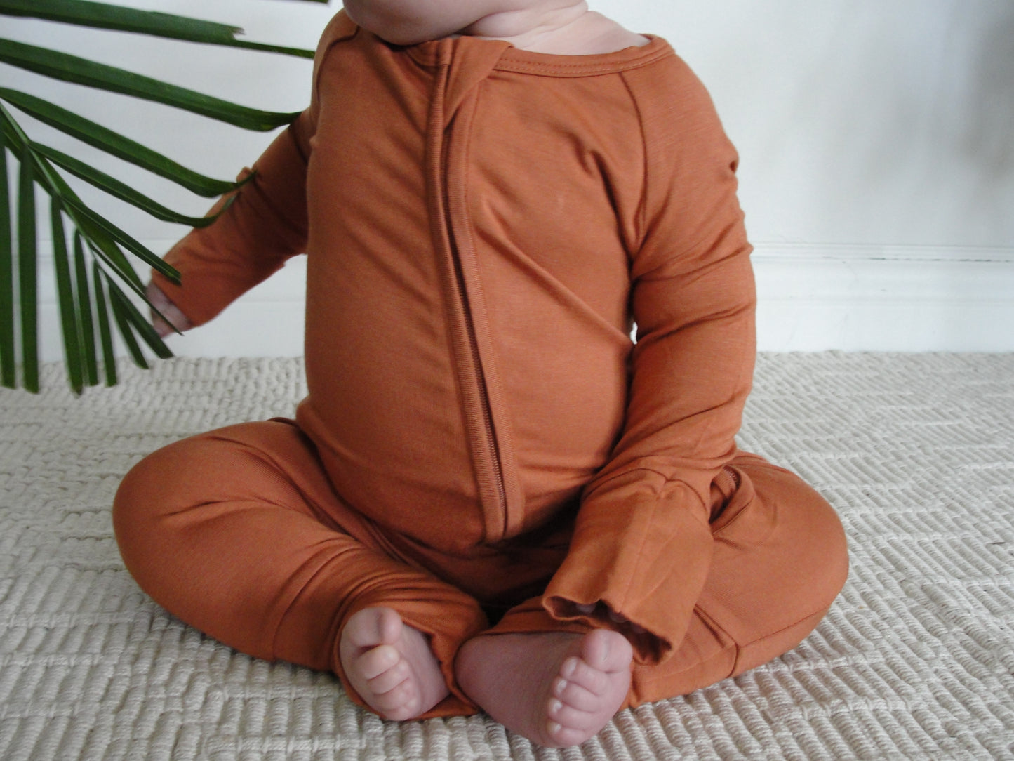 Zippered Romper in Rust