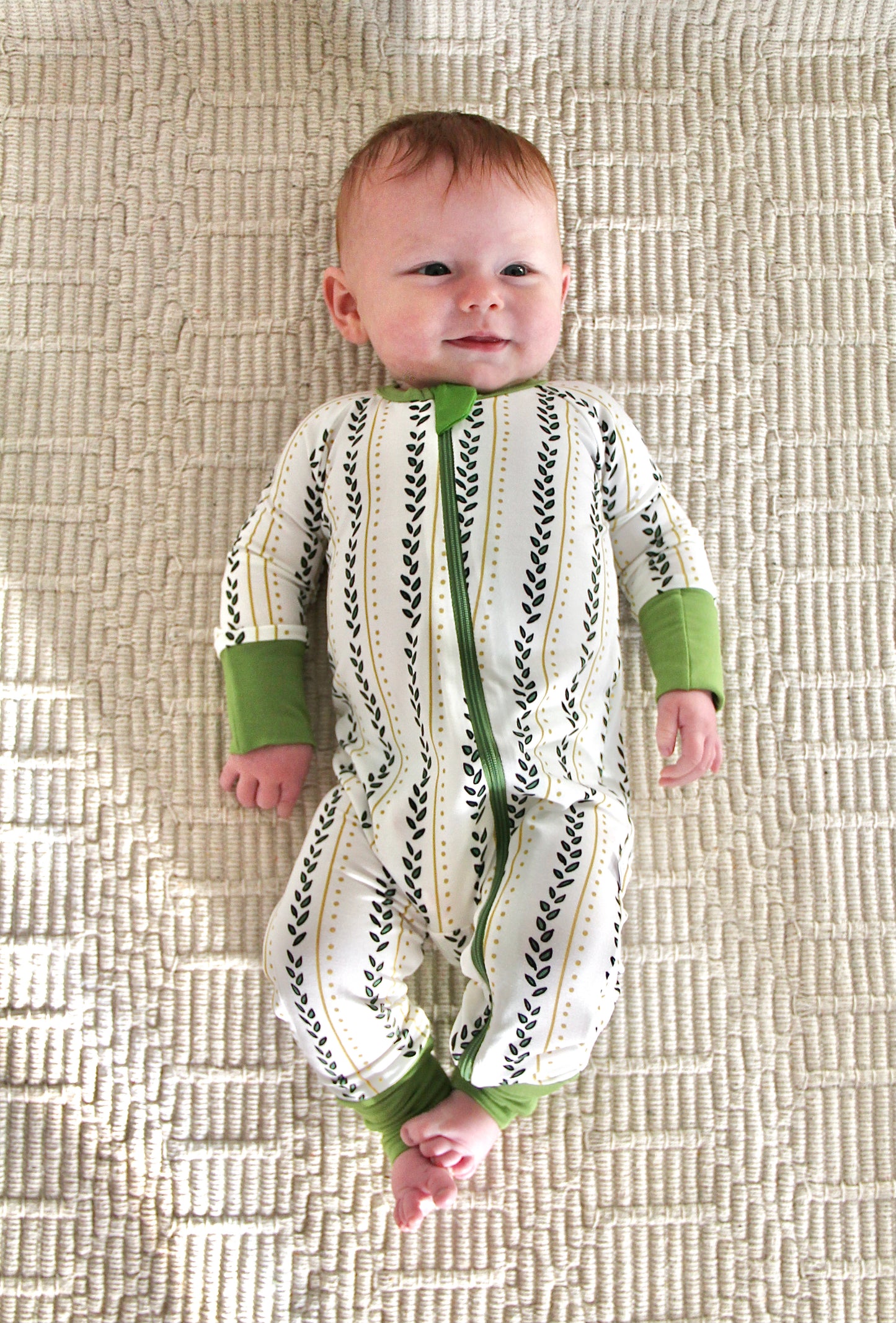 Zippered Romper in Little Leaf