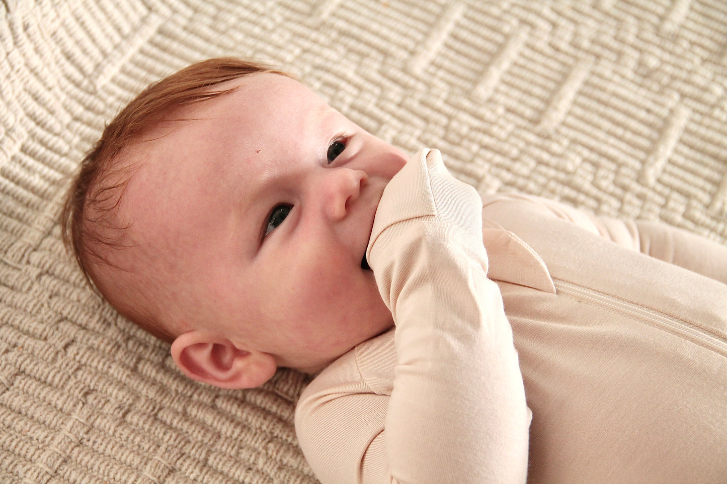 Zippered Romper in Sand