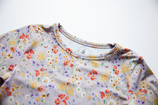 Long Sleeve Pajamas in Butterfly Garden