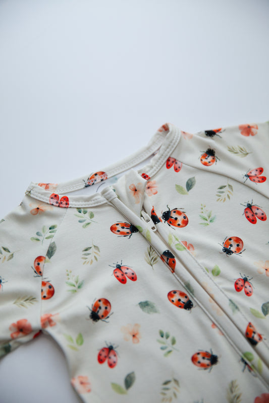 Zippered Romper in Bug Hug