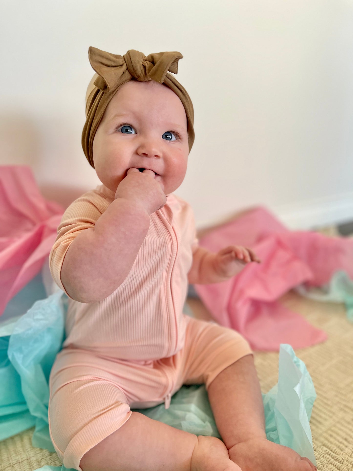 Ribbed Shortie Romper in Bubblegum