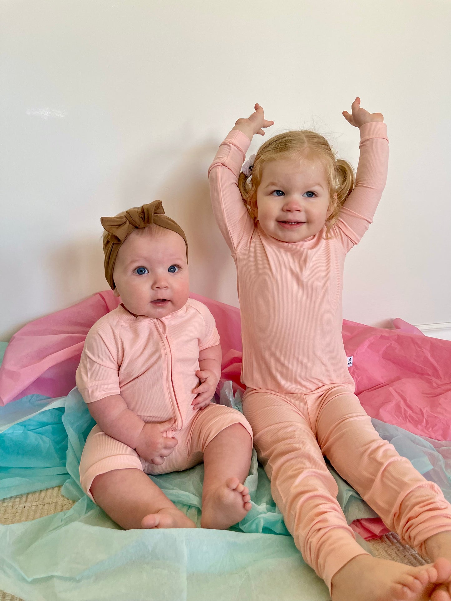 Ribbed Zippered Romper in Bubblegum