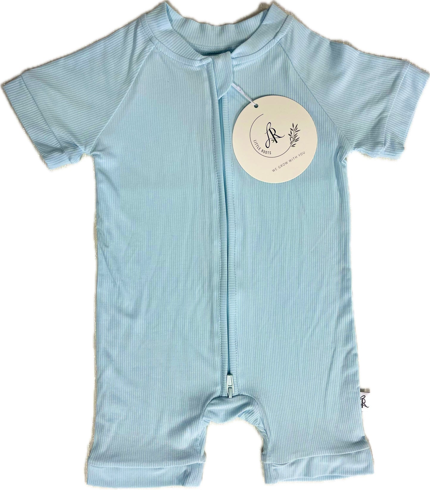 Ribbed Shortie Romper in Blue Raspberry