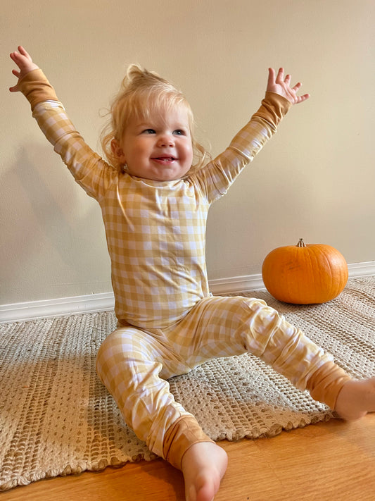 Long Sleeve Pajamas in Happy Harvest