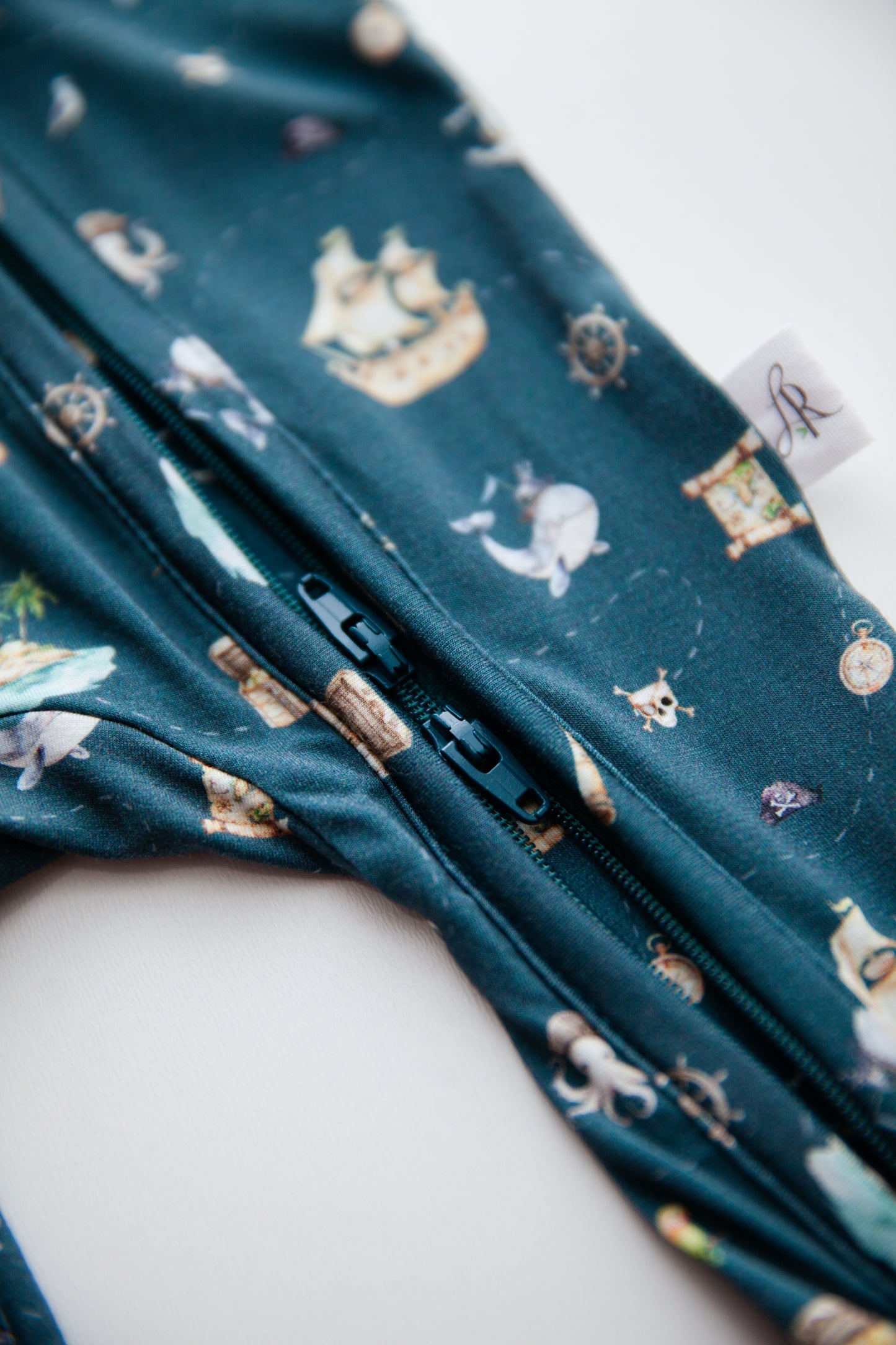 Zippered Romper in Sailing to Sleep