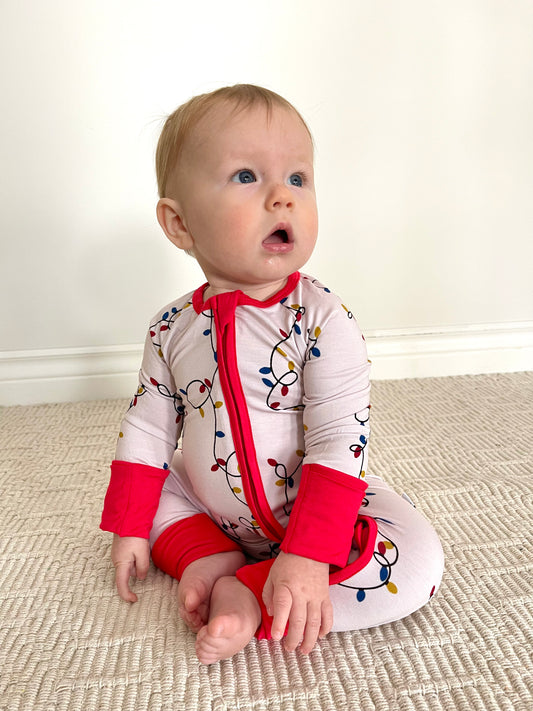 Zippered Romper in Merry and Bright