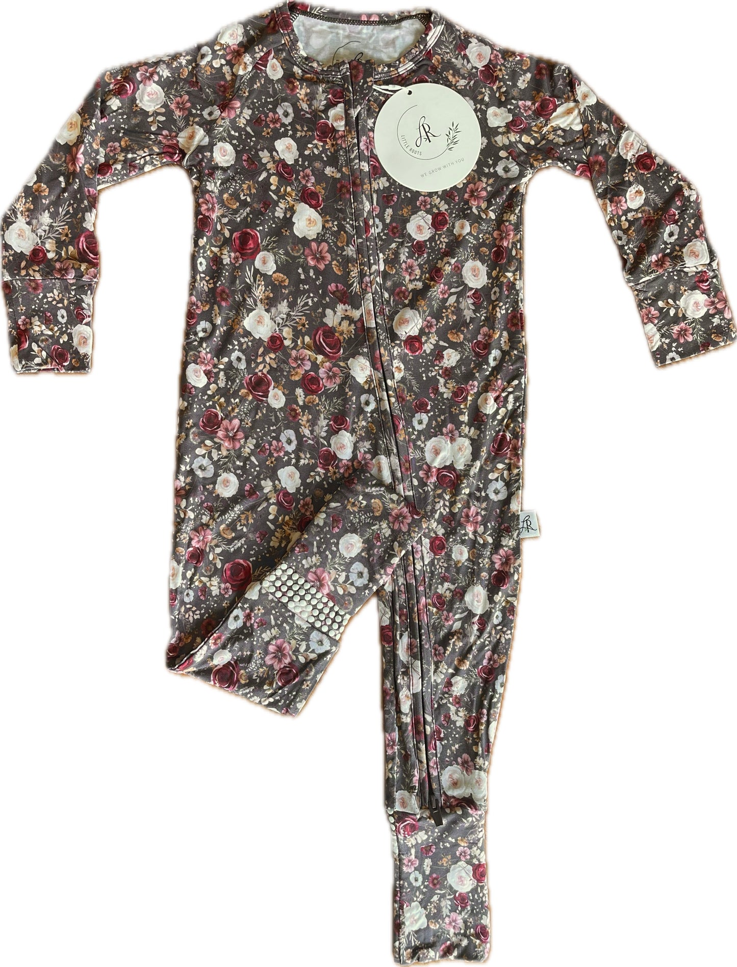 Zippered Romper in Rose Garden