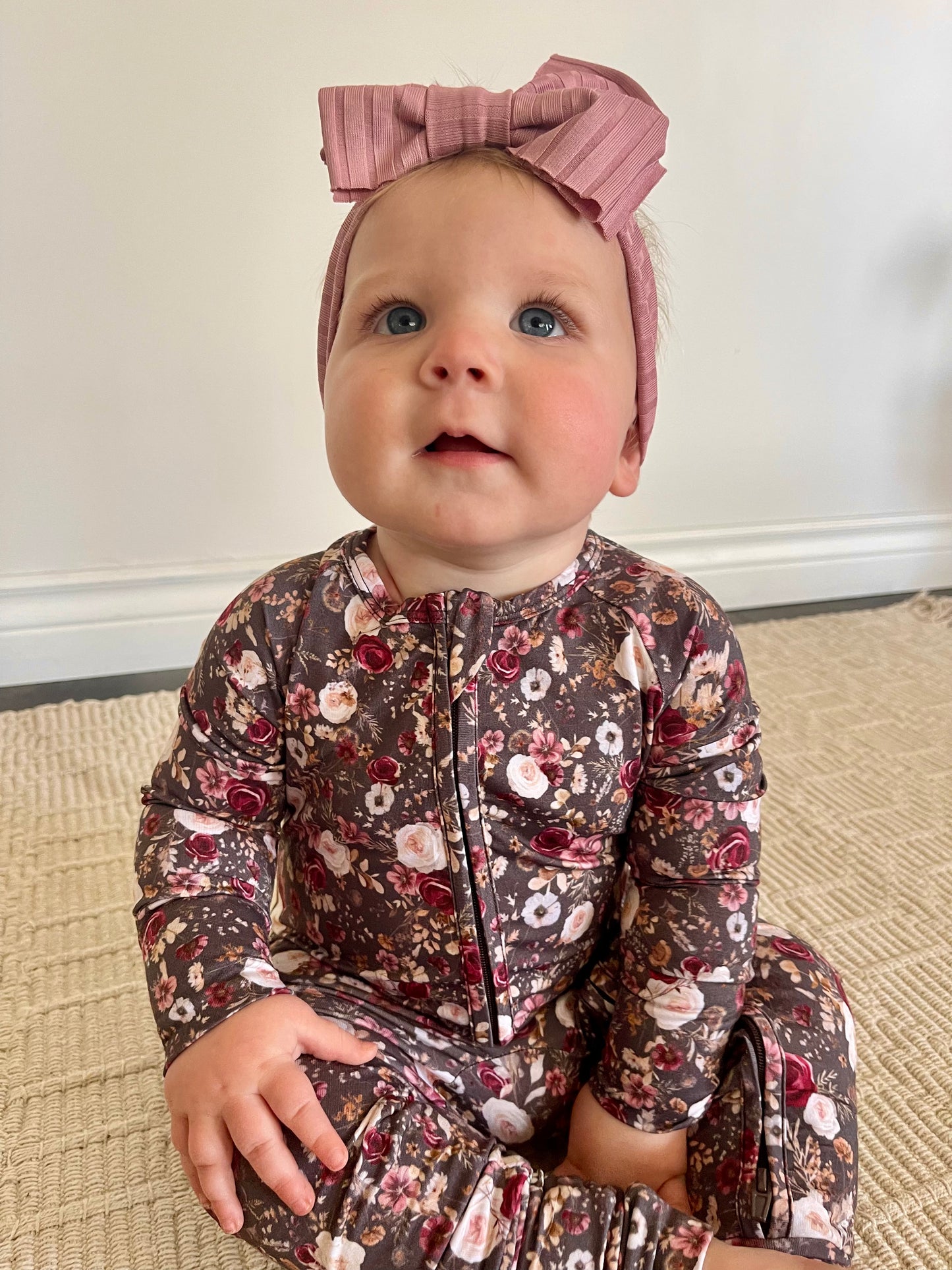 Zippered Romper in Rose Garden