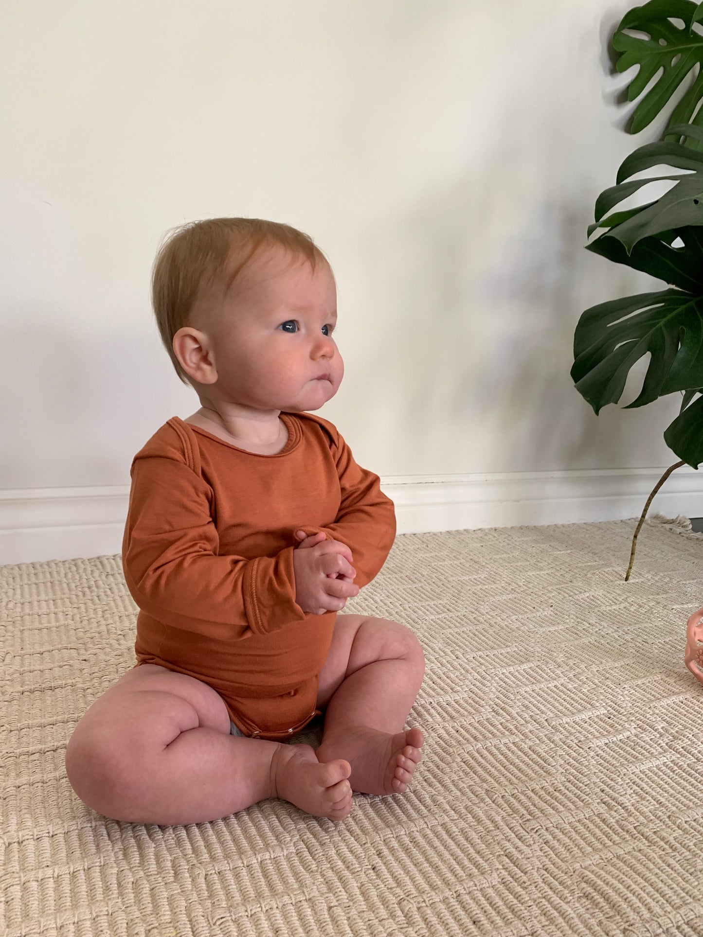 Long Sleeve Bodysuit in Rust