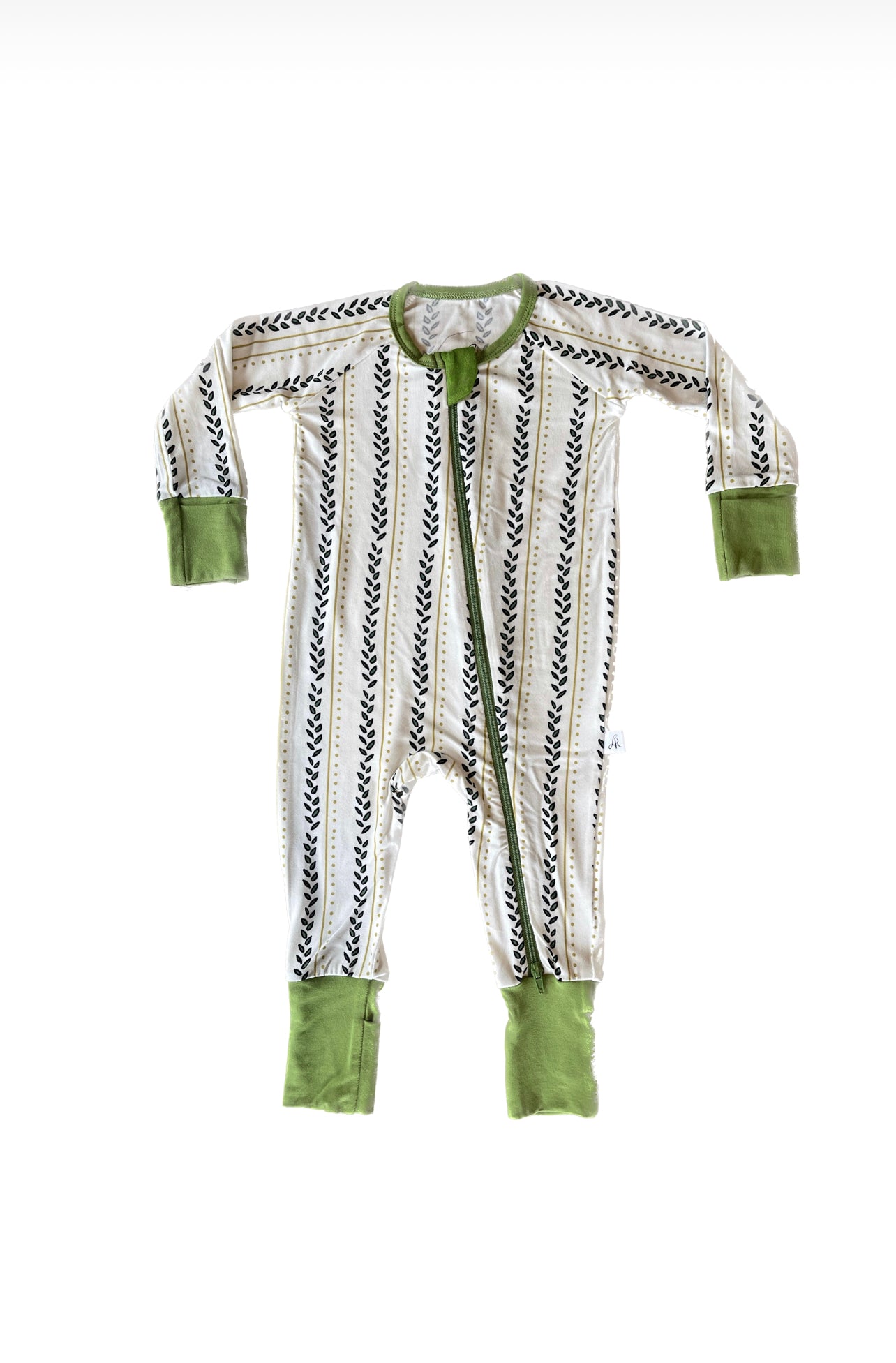 Zippered Romper in Little Leaf